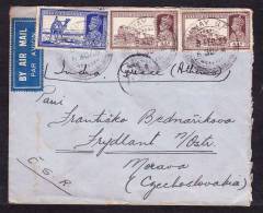 E-ASIA-30 LETTER FROM BRIT. INDIA TO CZECHOSLOVAKIA 07.02.39 - Luchtpost