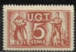 GUERRA CIVIL REPUBLICA U.G.T 5 CENTIMOS MNH ** NUEVO CIVIL WAR SPAIN .MUY RARO,HIGH VALUE. POLITICAL LABELS ,WAR CINDERE - Philippinen