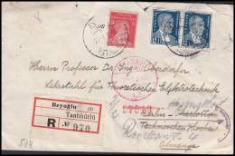 Turkey 1940, Registred Cover Istambul To Berlin, "Censorship" - Covers & Documents