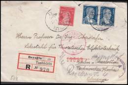 Turkey 1940, Registred Cover Istambul To Berlin, "Censorship" - Brieven En Documenten