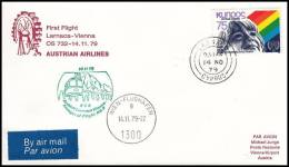 Cyprus 1979, Airmail Cover Laranca - Wien, First Flight AUA 0366A - Covers & Documents