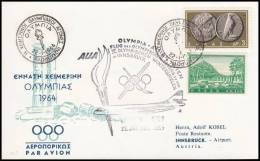 Greece 1964, Airmail Cover Olimpia - Athen - Wien, First Flight AUA 101 - Lettres & Documents