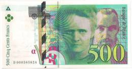 Billet 500 Francs Pierre Et Marie Curie 1994 état NEUF [B009] - 500 F 1994-2000 ''Pierre Et Marie Curie''