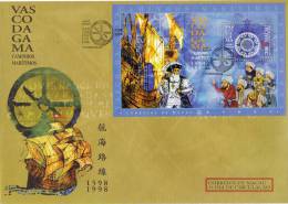 MACAU 1998 VASCO DA GAMA 1598-1998    DATA ERRADA    WRONG DATE   DATE ÉRRONÉE - FDC