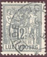 Luxemburg 1882 Mi#50A 12.5C. Schieferblau Gezähnt 12.5/12 Gestempelt - 1882 Allegory