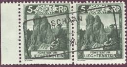 Heimat Liechtenstein Schaan 1931-12-07 Aushilfsstempel Auf Paar Zu#85A Mi#95A Zähn.def. - Gebraucht