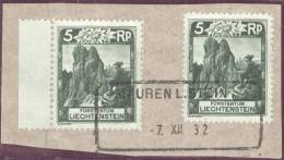 Heimat Liechtenstein Mauren L.Stein 1932-12-07 Auf Briefstück Mit 2x Zu#85A - Gebraucht