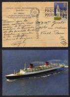 POSTE MARITIME - PAQUEBOT FRANCE  / 1972  OBLITERATION ANGLAISE SUR CP  (ref 625) - Maritieme Post