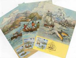 AUSTRALIA Australie 1987 First Fleet Teneriffe  Yv 1004/1006 Maxi Card - Cartes-Maximum (CM)