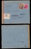 Slowakei Slovakia 1943 Censor Registered Cover SABINOV To BOEHMIA - Covers & Documents