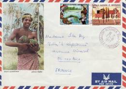 NOUVELLE CALEDONIE NOUMEA 1977 JEUNE AUTOCHTONE PLAGE DES ILES PAR AVION STAMP TIMBRE MARCOPHILIE 2 SCANS - Covers & Documents