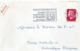 Taaf Kerguelen Port Aux Français Lettre De France 7/12/ 1969 Pour Kerguelen Timbre Bord De Feuille - Briefe U. Dokumente