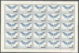 Schweiz Flugpost 1938 10/65Rp. Zu#FP22 Kompletter Bogen **postfrisch - Nuovi