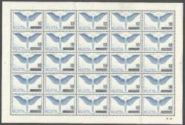 Schweiz Flugpost 1938 10/65Rp. Zu#FP22 Kompletter Bogen **postfrisch - Neufs