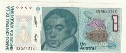 BILLET # ARGENTINE # 1 AUSTRAL  # UN AUSTRAL # 1985 # BERNARDINO RIVADAVIA - Argentinië