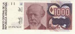 BILLET # ARGENTINE # 1000 AUSTRAL  # MIL  AUSTRAL # 1989 # JULIO A ROCA - Argentine