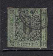 Baden Used Scott #3 Or #3a 6kr Numeral, Blackon Yellow Green Or Blue Green Cancel: 5-ring Target - Afgestempeld