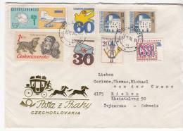 CESKOSLOVENSKO USED COVER DOGS - Cartas & Documentos