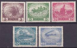 SI53D AUSTRIA OSTERREICH 1915 Nr. 180/184 Dichiarazione Di Guerra KRIEGSDARSTELLUNGEN Nuovi MLH Cat.+ 400€ - Unused Stamps