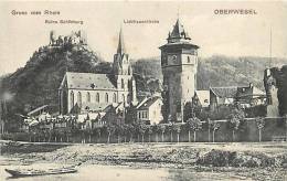 Avr13 100 : Oberwesel  -  Gruss Vom Rhein  -  Ruine Schönburg  -  Liebfrauenkirche - Oberwesel