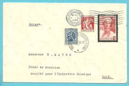 285+339+416 (toeslagzegel / Timbre Surtaxe) Op Brief Met Stempel BRUXELLES Naar Bale (Suisse) - 1932 Ceres And Mercurius