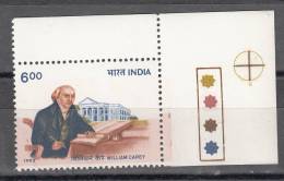 INDIA, 1993, William Carey, Social Reformer, Educationist, With Traffic Lights, MNH, (**) - Unused Stamps