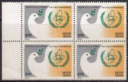 India MNH 1979, Block Of 4, Nternational Atomic Energy Agency. IAEA, Conference, Peace Dove Bird, - Blokken & Velletjes