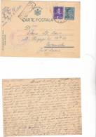 STATIONERY PC, 4 LEI,ADITION 1 LEI STAMP  WW2, KING MICHAEL,CENSORED MILITARY POSTAL , 1942, ROMANIA - World War 2 Letters