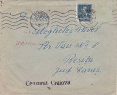 COVER,4 LEI STAMP WW2, KING MICHAEL,CENSORED CRAIOVA #2 , 1942, ROMANIA - World War 2 Letters