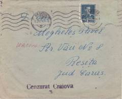 COVER,4 LEI STAMP WW2, KING MICHAEL,CENSORED CRAIOVA #2 , 1942, ROMANIA - Lettres 2ème Guerre Mondiale