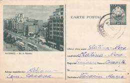 STATIONERY POST CARD, TRAM, TRAMWAY FROM BUCHAREST,1955, ROMANIA - Tranvie