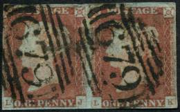 Pays : 200  (G-B)  Yvert Et Tellier N° :   3 (o)  [L-J L-K]  En Paire - Used Stamps