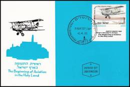 Israel 1985, Maximum Card "The Beinnin Of Aviation In The Holy Land" - Cartes-maximum