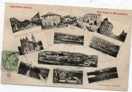 CPA - ROYBON (38)-Carte Multi-Vues : Hôtel - Postes - Gendarmerie - Place Et Monuments - Roybon