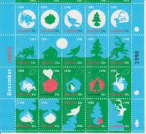 The Netherlands Mi 1788-1807 December Stamps - Christmas - Bird - Deer - Hare - Tree - Winter 1998 ** - Unused Stamps