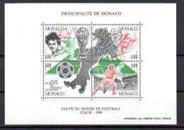 « Italia’90 », Coupe Du Monde De Football, MONACO   Bloc 50** , Cote 17 €, - Autres & Non Classés