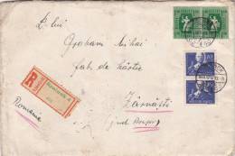 REGISTRED COVERS  NICE FRANKING  4  STAMPS IN PAIR,1948  HUNGARY. - Covers & Documents