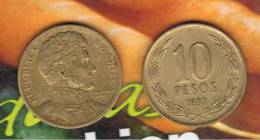 CHILE -  10 Pesos 1993  KM228 - LIBERTADOR. B. O'HIGGINS  - - Chile