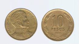 CHILE -  10 Pesos 1996  KM228 - LIBERTADOR. B. O'HIGGINS  - - Cile