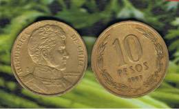 CHILE -  10 Pesos 1997  KM228 - LIBERTADOR. B. O'HIGGINS  - - Chile
