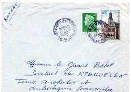 Taaf Kerguelen Port Aux Français Lettre De France 13/11/1969 Pour Kerguelen - Cartas & Documentos