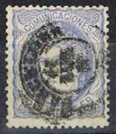 Sello 50 Mils Alegoria 1870, Fechador BARCELONA, Num 107 º - Used Stamps