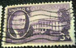 United States 1945 White House And Roosevelt 3c - Used - Oblitérés