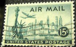 United States 1947 New York City And Statue Of Liberty 15c - Used - Gebruikt