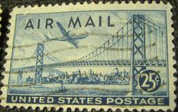 United States 1947 Oaklands Bay Bridge San Francisco 25c - Used - Oblitérés