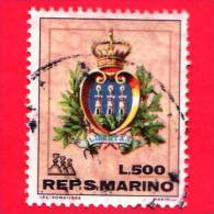 SAN MARINO - 1968 - Usato - Stemmi - 500 L. • San Marino - Oblitérés