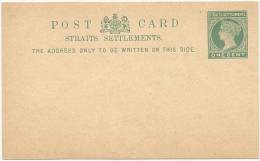 Straits Settlements - Malaya 1880 Unused Postal Stationery Correspondence Card - Straits Settlements