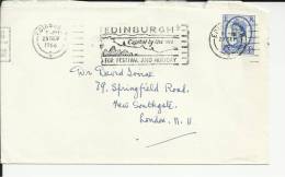 INGLATERRA EDINBURGH 1966 MAT RODILLO DAPITAL BY THE SEA FESTIVAL AND HOLIDAY - Cartas & Documentos