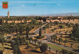 Cp , MAROC , MARRAKECH , Rond Point Du Casino El Bab Jdid , Blason - Marrakech