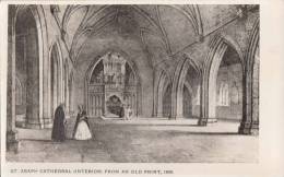 C1930 ST ASAPH CATHEDRAL - INTERIOR FROM AN OLD PRINT 1850 - Denbighshire